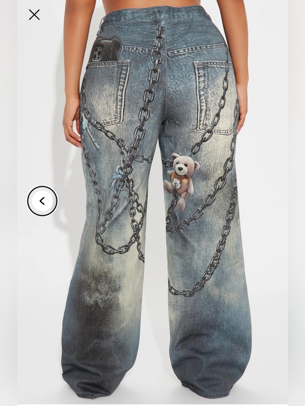 Fashion Nova Women's Charmed Printed Wide-Leg Jeans